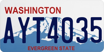 WA license plate AYT4035