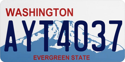 WA license plate AYT4037