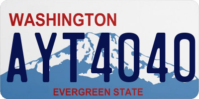 WA license plate AYT4040