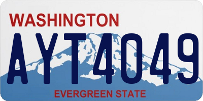 WA license plate AYT4049