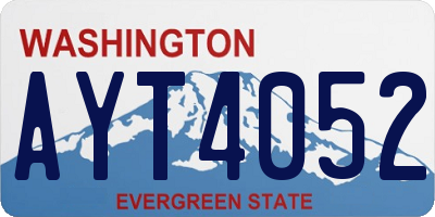 WA license plate AYT4052