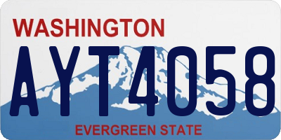 WA license plate AYT4058