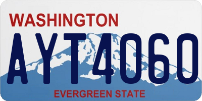 WA license plate AYT4060