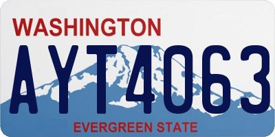 WA license plate AYT4063