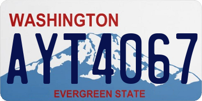 WA license plate AYT4067
