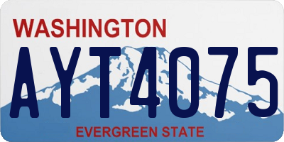 WA license plate AYT4075