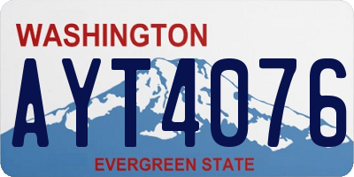 WA license plate AYT4076