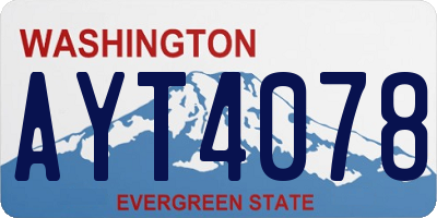 WA license plate AYT4078