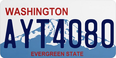 WA license plate AYT4080