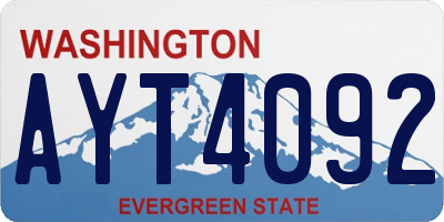 WA license plate AYT4092