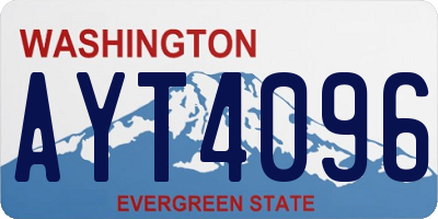 WA license plate AYT4096