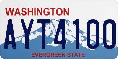 WA license plate AYT4100