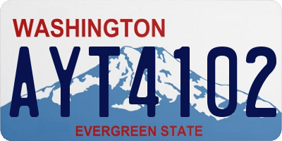 WA license plate AYT4102
