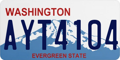 WA license plate AYT4104