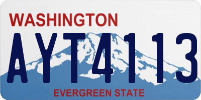 WA license plate AYT4113
