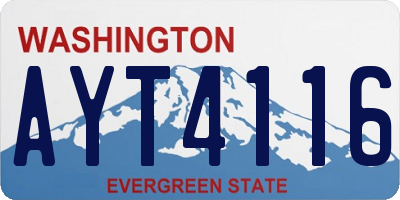 WA license plate AYT4116