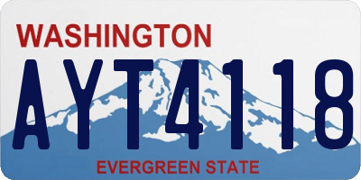 WA license plate AYT4118