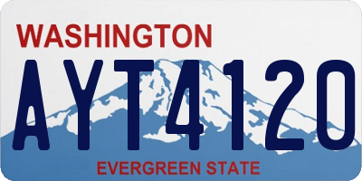 WA license plate AYT4120