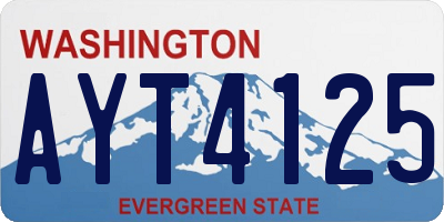 WA license plate AYT4125