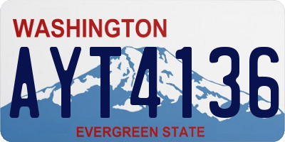 WA license plate AYT4136
