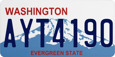 WA license plate AYT4190