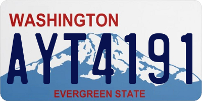WA license plate AYT4191