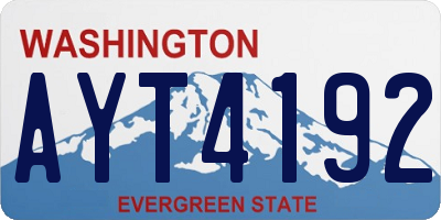 WA license plate AYT4192