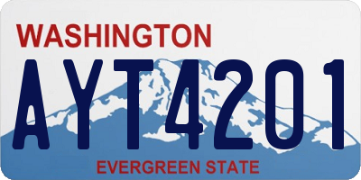 WA license plate AYT4201