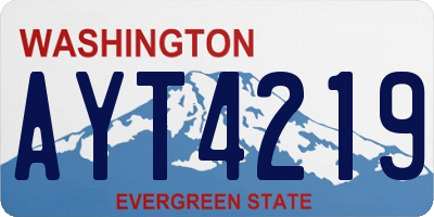 WA license plate AYT4219