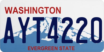 WA license plate AYT4220