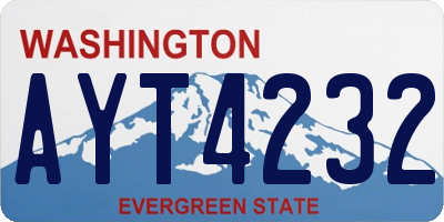 WA license plate AYT4232