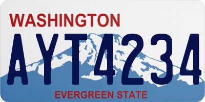 WA license plate AYT4234