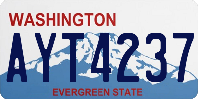 WA license plate AYT4237