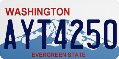 WA license plate AYT4250