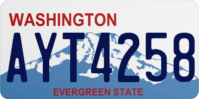 WA license plate AYT4258