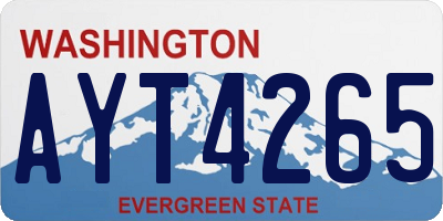 WA license plate AYT4265