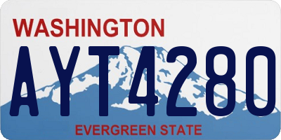 WA license plate AYT4280