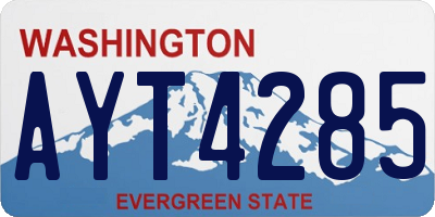 WA license plate AYT4285