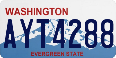 WA license plate AYT4288