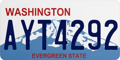 WA license plate AYT4292
