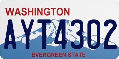 WA license plate AYT4302
