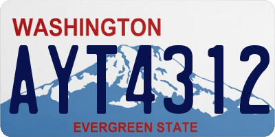 WA license plate AYT4312