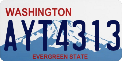 WA license plate AYT4313