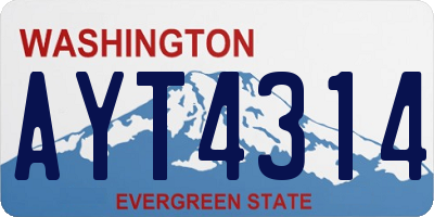 WA license plate AYT4314