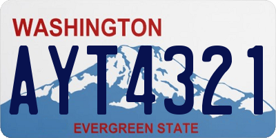 WA license plate AYT4321