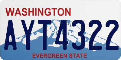 WA license plate AYT4322
