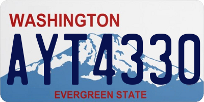 WA license plate AYT4330