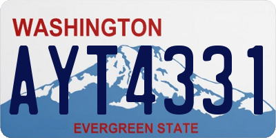 WA license plate AYT4331