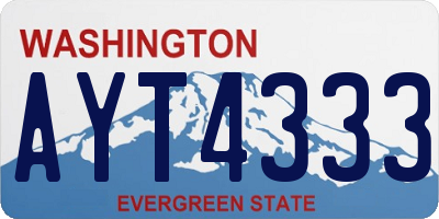 WA license plate AYT4333