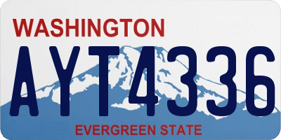 WA license plate AYT4336
